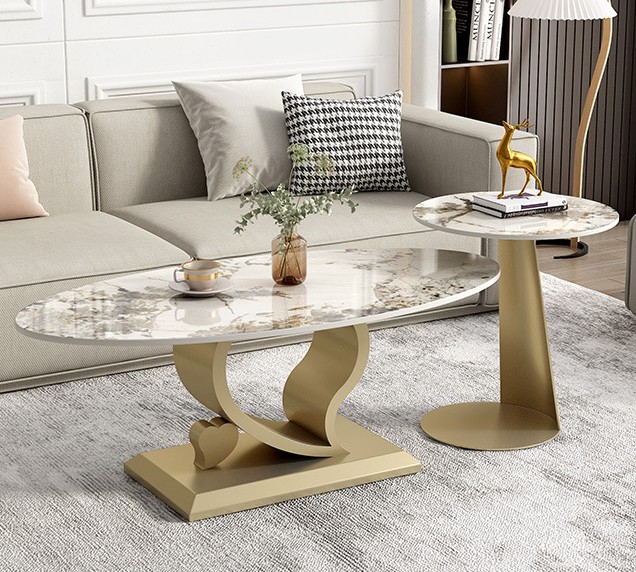 Italian Designer Oval Coffee Table