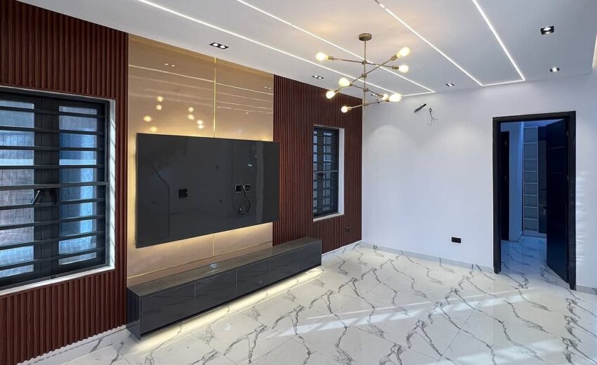 Custom living room TV console wall unit
