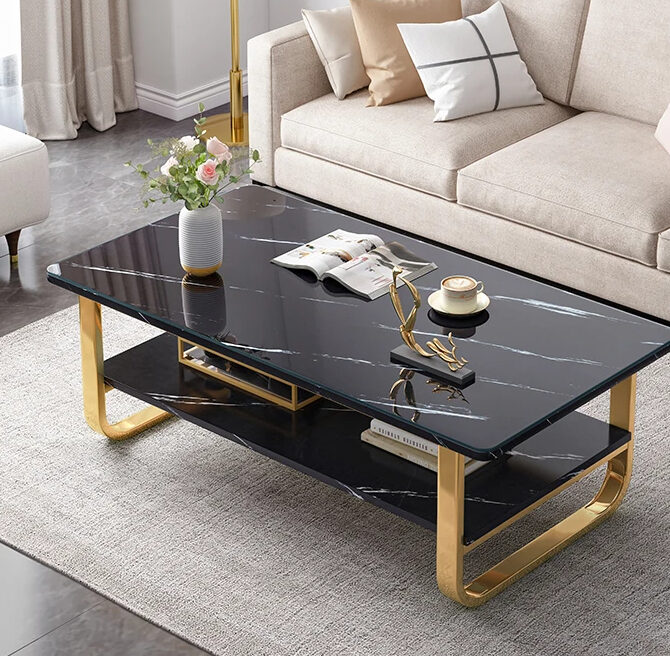 Luxury Faux Marble Center Coffee Table